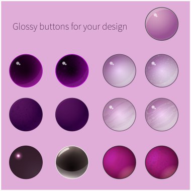 pembe parlak düğmeler