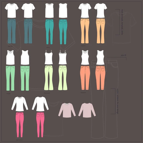 Ensemble de vêtements pour femmes — Image vectorielle