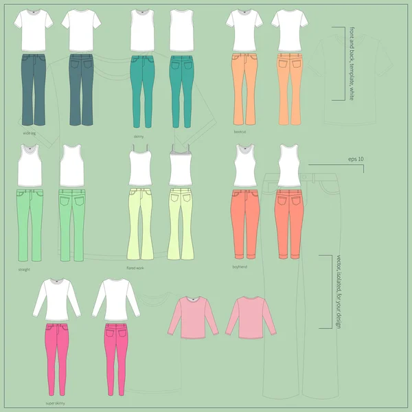 Aantal vrouwen kleding — Stockvector