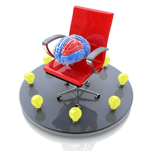 Chair thinking in the design of information related to the intellectual thoughts — Stock Photo, Image