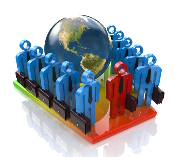 Global Business team op registratie-informatie met betrekking tot de wereld en mensen — Stockfoto