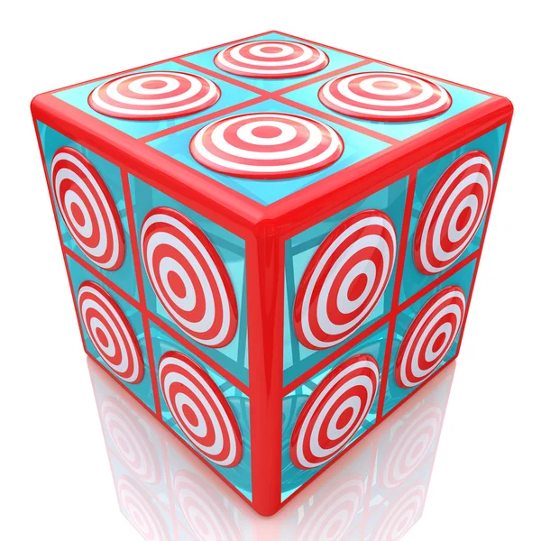 Cube targets for the design of information related to the purposes of abstraction — Stock Photo, Image