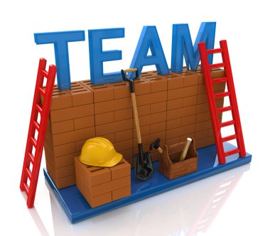 team building. 3d illustration