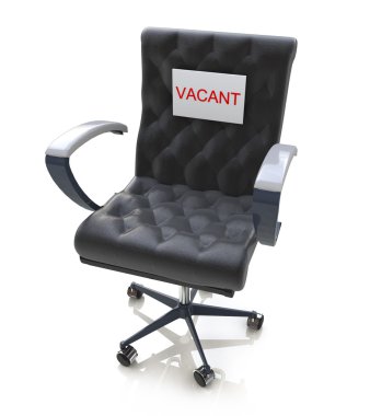 Office Chair With A Vacant Sign At Work Place clipart