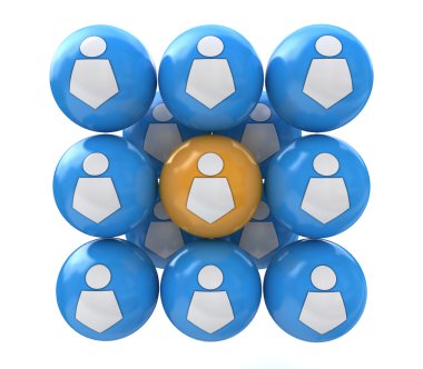 kullanıcı topları. 3d illüstrasyon