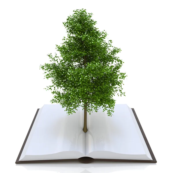 Arbre issu d'un livre ouvert, concept de recyclage alternatif — Photo