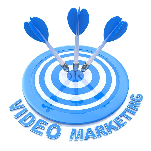 Marketing de vídeo alvo. ilustração 3d — Fotografia de Stock
