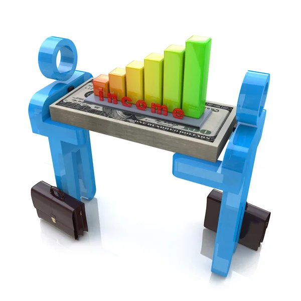 3D ludzie mają pieniądze i interesy wykresu — Zdjęcie stockowe