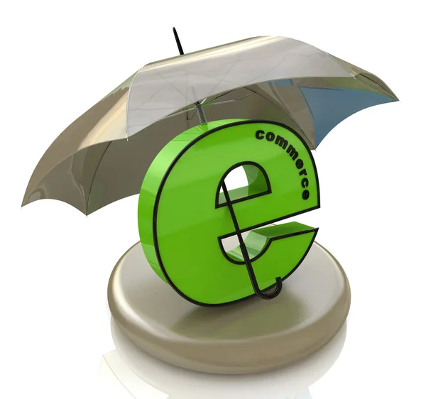 E-commerce i parasol — Zdjęcie stockowe
