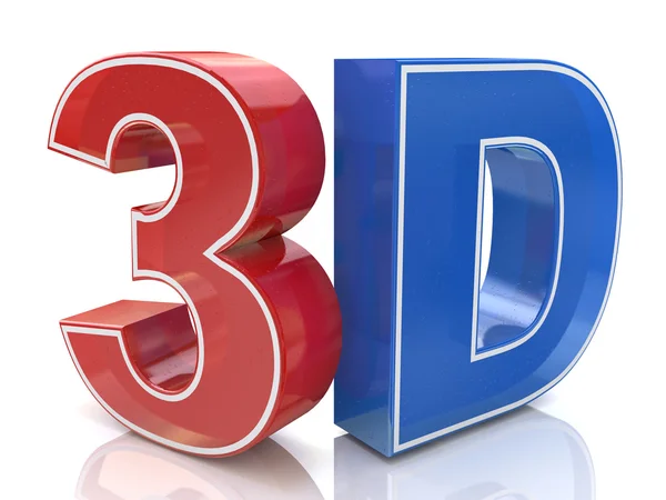 Ілюстрація логотипу 3D слова, написаного червоно-синім кольором — стокове фото
