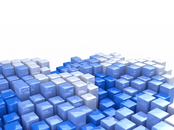 Imagen abstracta de fondo de cubos en tonos azules — Foto de Stock