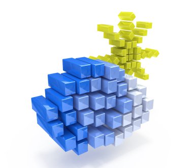 bulut ve güneş küpler şeklinde