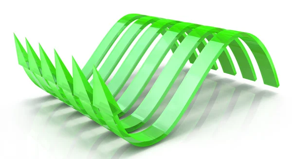 Groene golvende pijlen, concept van de latente potentieel — Stockfoto