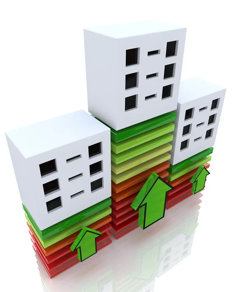 Finans emlak büyüme gösteren 3d grafik