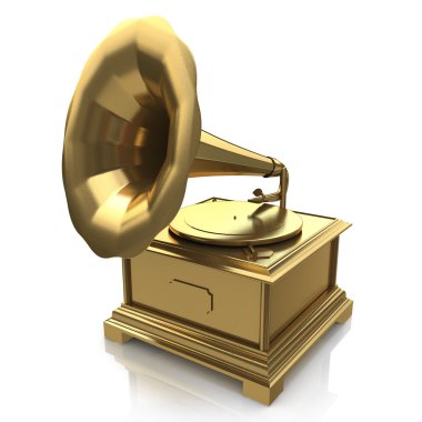 Vintage altın gramofon 