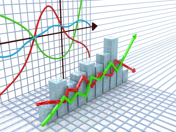 Finanzdiagramm und Grafik — Stockfoto