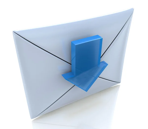 Mail envelop en blauwe pijl — Stockfoto