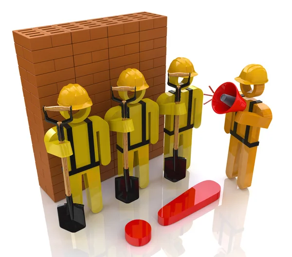 Ledningsgruppen för arbetstagare inom byggbranschen — Stockfoto