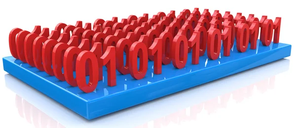 Red binary computer code repeating — Stock Photo, Image