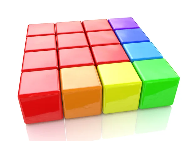 Красочные кубики головоломки на изолированном белом фоне — стоковое фото