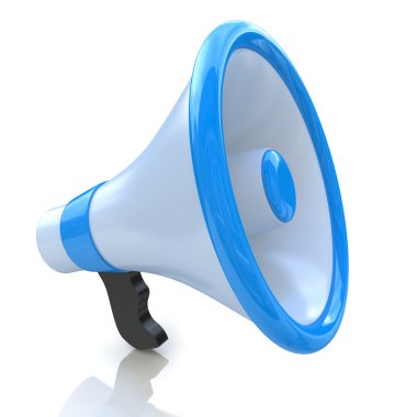 Mavi megafon veya hoparlör