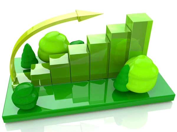 Eco graph chart illustration design auf weißem hintergrund — Stockfoto