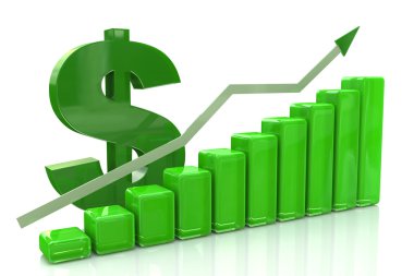 3D ekonomi grafik - dolar yükselişi