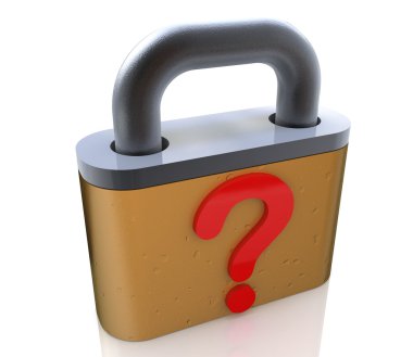 Soru işareti kapalı kilit