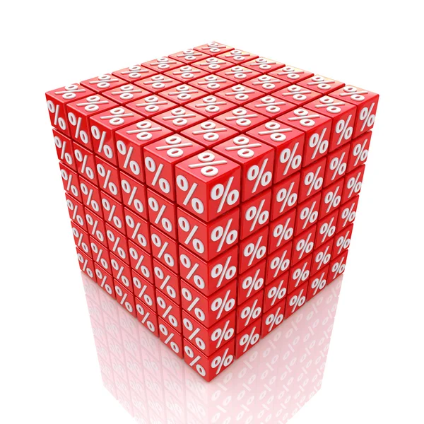 Cube percent — Stock Photo, Image