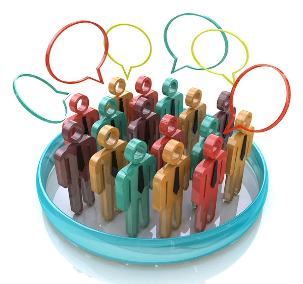 Sosyal medya ağı karşılamak iç daire iş insanlar konuşmak