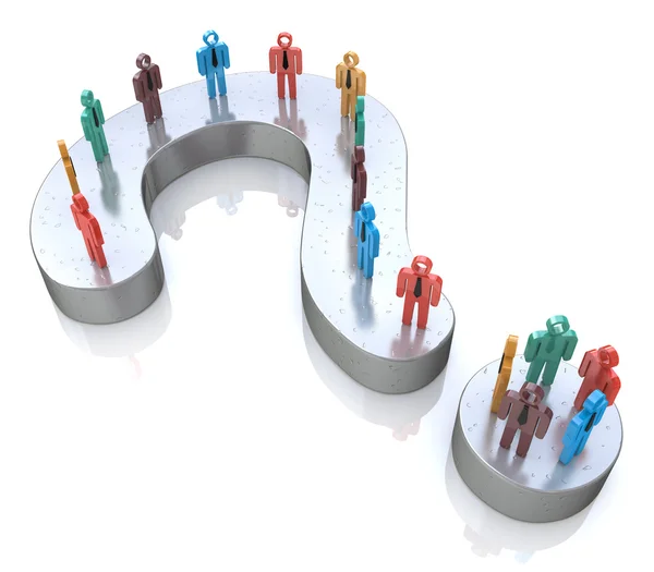 Question Mark and colorful 3d people — Stock Photo, Image