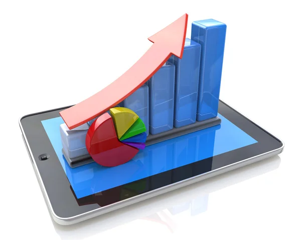 Oficina móvil, contabilidad estadística, desarrollo financiero y — Foto de Stock