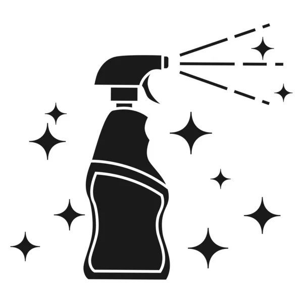 Butelka Sprayem Antybakteryjny Spray Alkoholowy Dozownik Odkażania Rąk Ikona Glifa — Wektor stockowy