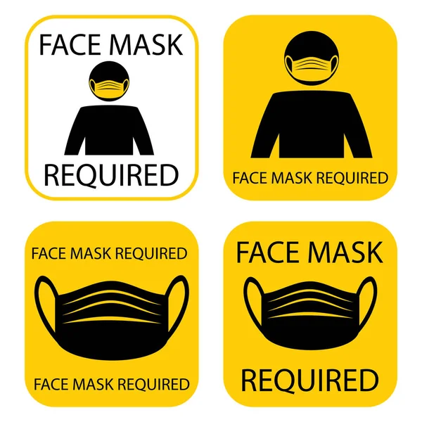 Máscara Requerida Mascarilla Facial Requerida Mientras Encuentra Las Instalaciones Revestimiento — Vector de stock