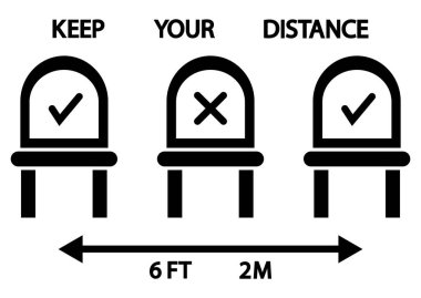 Burada oturmayın. Umumi alanda ya da ulaşımda imza atın. Koltuk için 6 fit ya da 2 metre sosyal mesafe. Burada oturmak için yasak bir ikon. Otururken mesafeni koru. Vektör illüstrasyonu