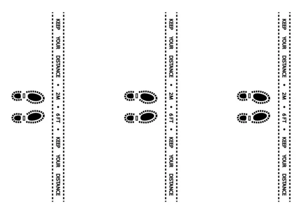Társadalmi Távolságtartó Figyelmeztető Szalag Figyelmeztető Szalag Figyelmeztető Koronavírus Karantén Fekete — Stock Vector
