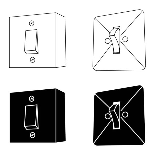 Interrupteurs Électriques Muraux Éteignez Style Glyphe Signez Pour Concept Mobile — Image vectorielle