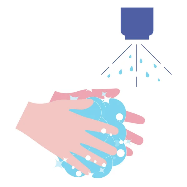 Πλένεις Χέρια Σαπούνι Πλένει Χέρια Σαπούνι Για Την Πρόληψη Ιών — Διανυσματικό Αρχείο