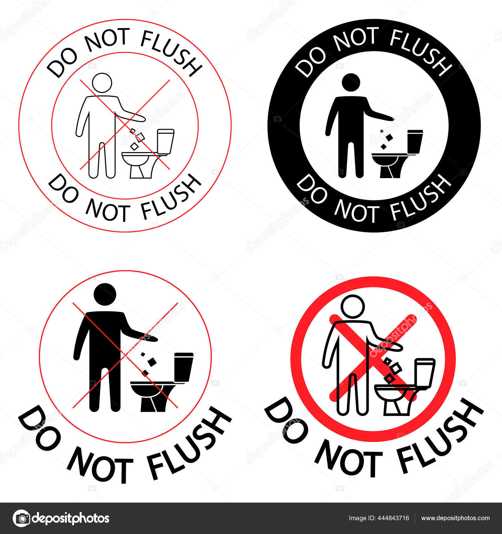 Jangan Buang Sampah Toilet Toilet Tidak Ada Sampah Menjaga Kebersihan Stok Vektor C Koliryna 444843716