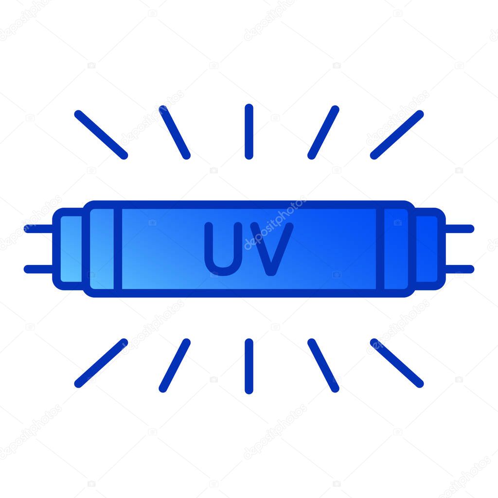 Bactericidal UV lamp. Medical antimicrobial device for home, clinic, hospital. Ultraviolet light disinfection lamp. Ultraviolet germicidal irradiation. UV light. Vector