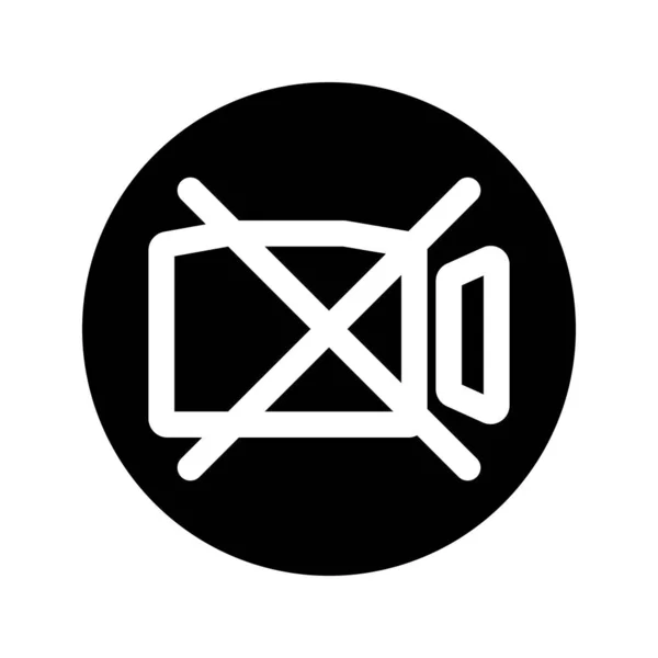 Glyphen Symbol Für Videokameras Filmkamera Aus Rundes Symbol Verbotene Platte — Stockvektor