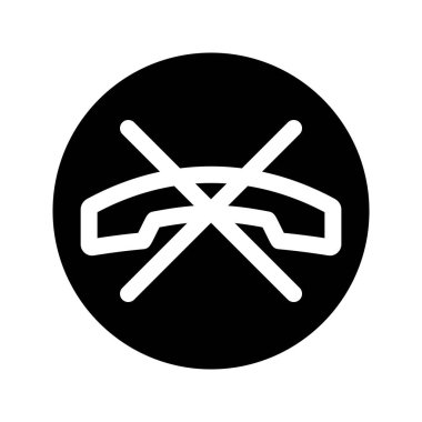 Yasak telefon ikonu. Telefon çağrıları ikonu. Cevap yok. Çağrı sembolünü reddet. Web sitenizin tasarımında bir sembol, logo, uygulama, UI, webinar, görüntülü sohbet, ect. Vektör