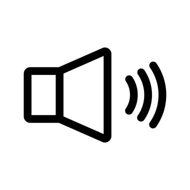 Ses düzeyi simgesi. Vektör satırı ses simgesi veya simgesi. Hoparlör sesi ses sembolü medya müziği