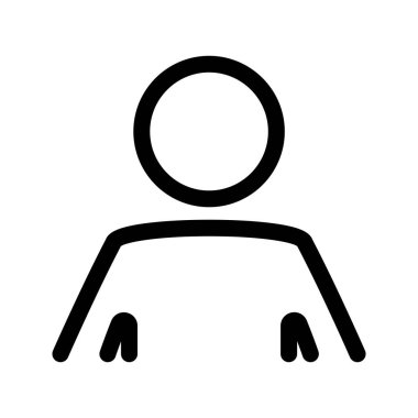 Kişi simgesi. Kullanıcı arayüzü simgesi. İnsan silueti basit bir sembol. Web sitenizdeki tasarım, logo, uygulama, UI, webinar, görüntülü sohbet, seçiniz