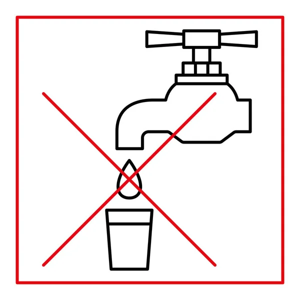 Agua Potable Señal Prohibición Bebas Agua Firma Pulsa Icono Icono — Vector de stock