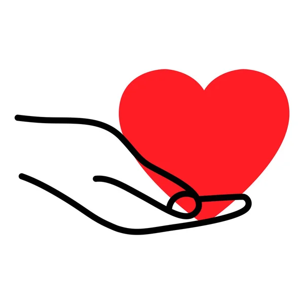Serce Dłoni Oddawanie Serca Przeszczepu Organów Dawstwa Zdrowia Wolontariatu Organizacji — Wektor stockowy