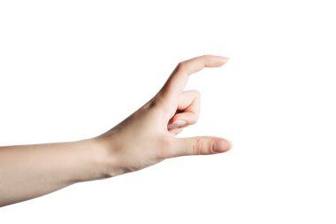 Güzel bir kadın eli açık avuçla tutuyor..