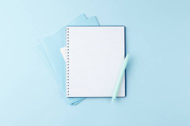 Mavi masadaki kalemli defter..