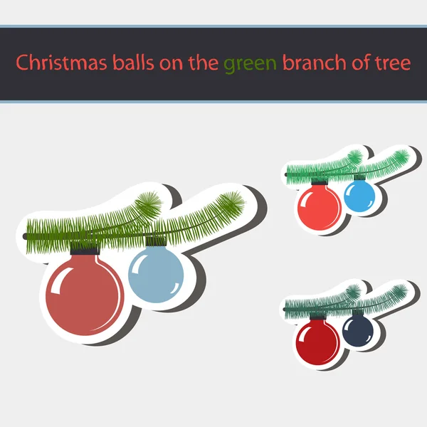 Χριστούγεννα μπάλες για το υποκατάστημα της δέντρο. — Διανυσματικό Αρχείο