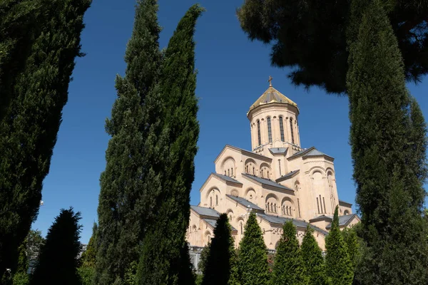 Holy Trinity Cathedral Sameba Cathedral Tbilisi Georgia Big Orthodox Christian — Stock Photo, Image